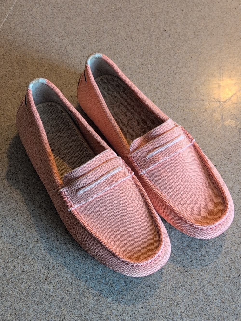 Rothy's Coral Pink Penny Loafers